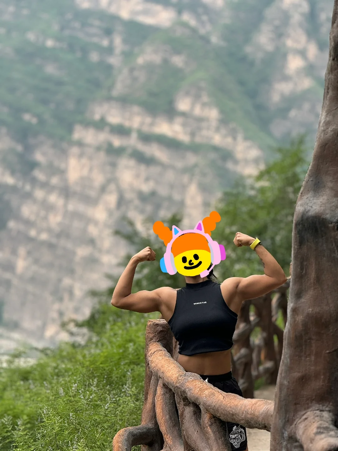 肌肉女和大自然的合拍📷