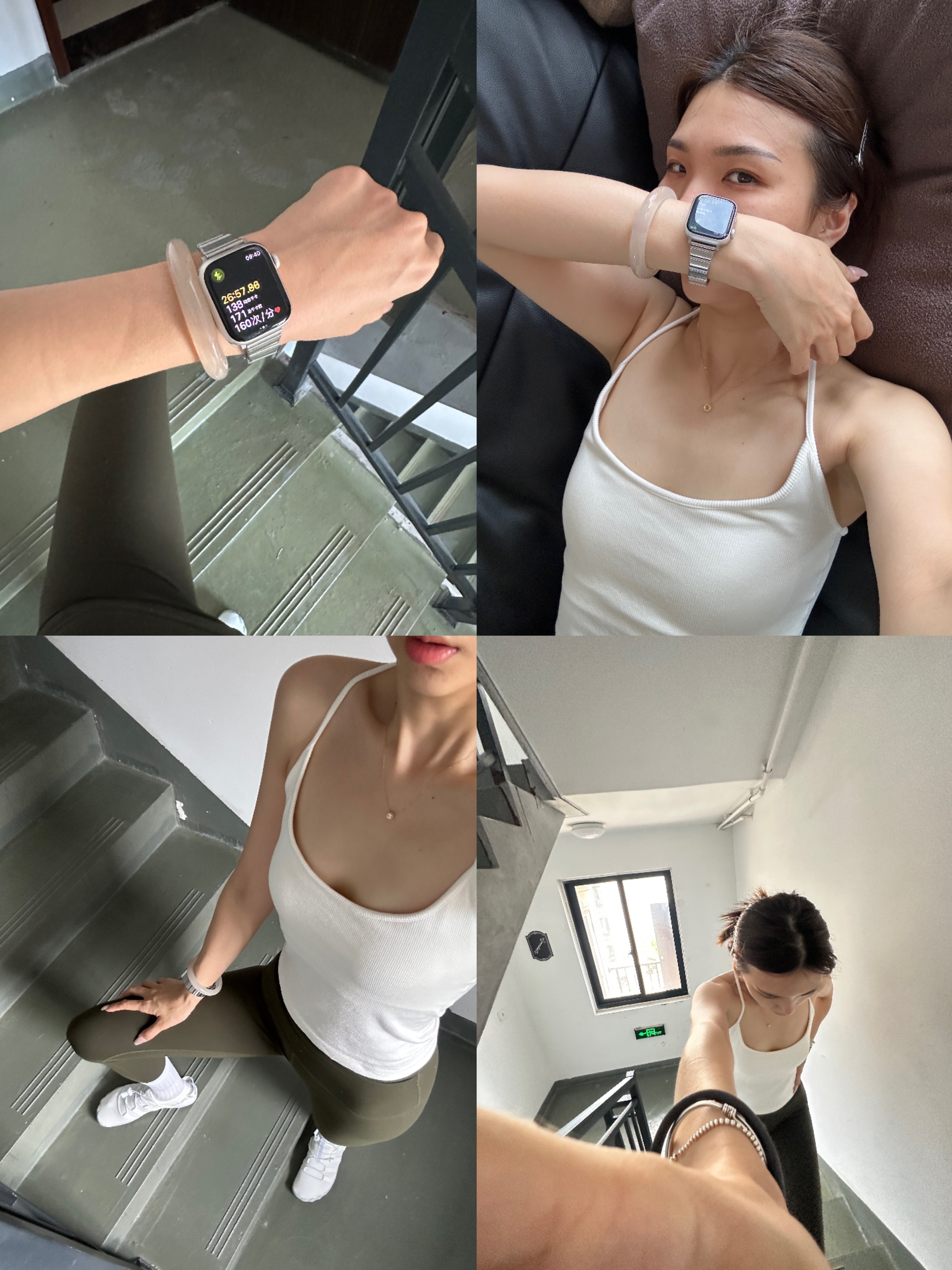 第一次尝试在楼梯爬楼之前在楼梯机上半小时100层今天4*18层已经累成狗了 明天