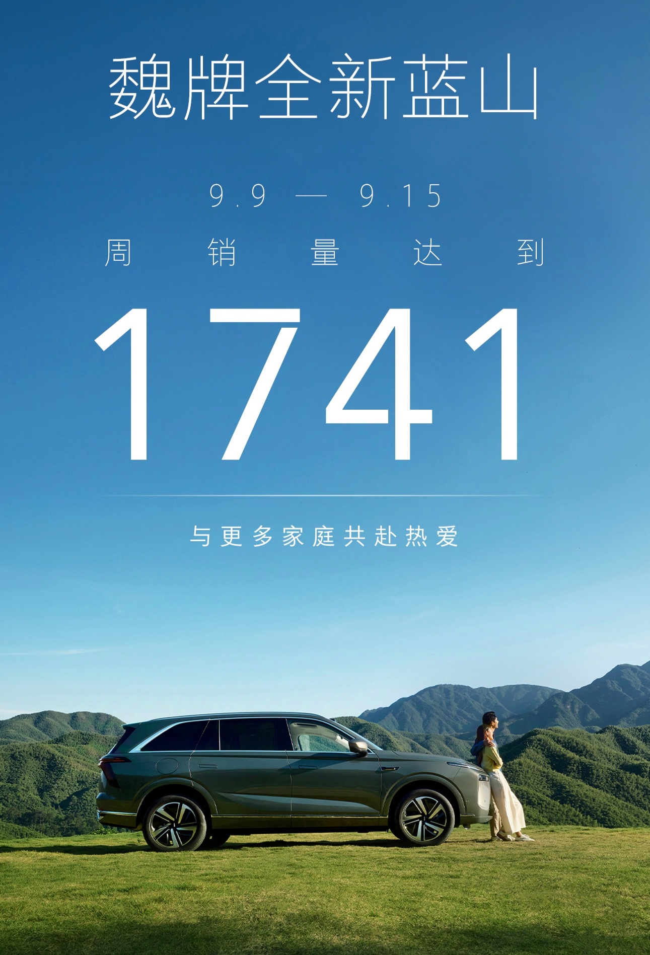 我家大蓝山出息了，上周卖了1741辆，拿了个销量周榜第一，特此显摆一下[酷][酷