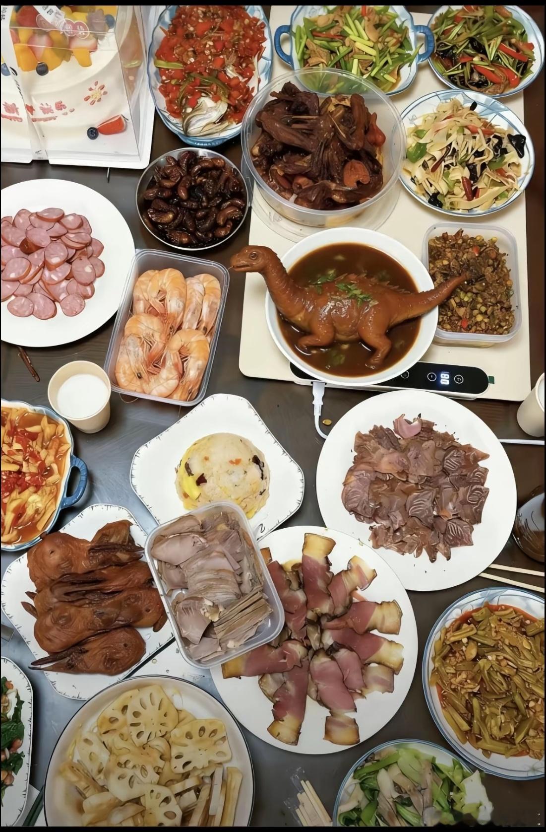 今天的晚饭。 