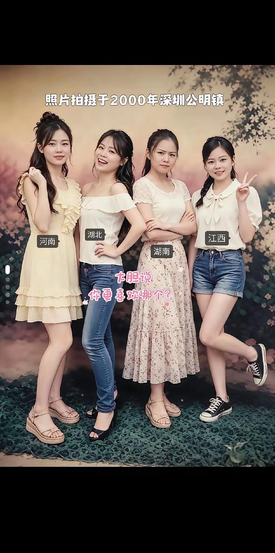 四位女生，选一个做老婆，直觉告诉我，你选哪位？