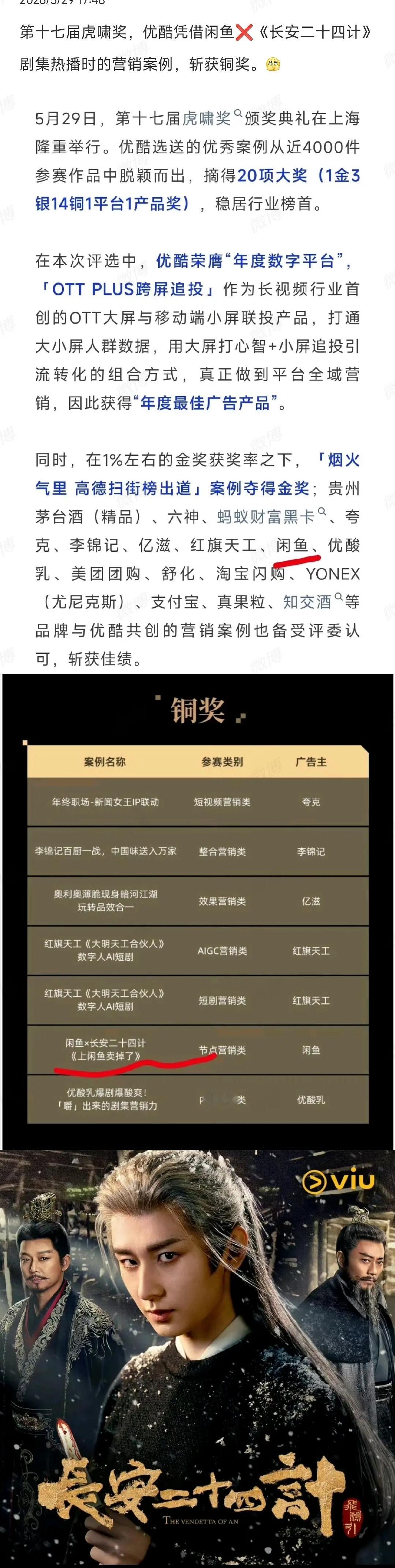 《长安二十四计》再获商业价值类奖项