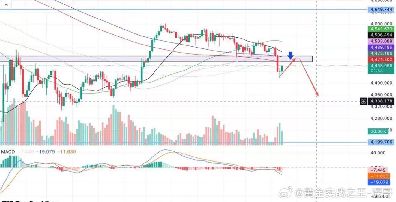 黄金：4480-4500支撑已转为压力黄金价格在下午欧市盘前快速下跌，继4500