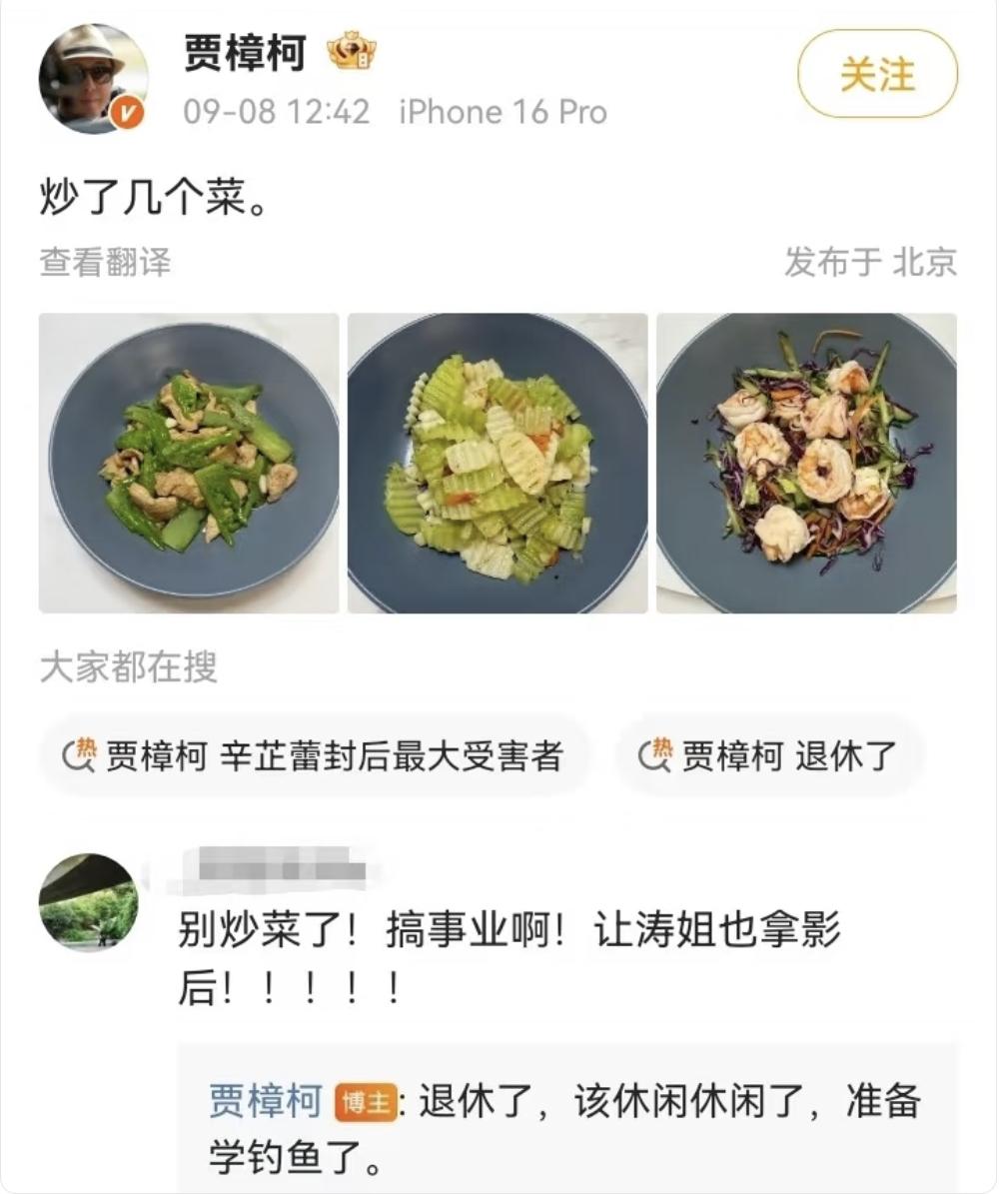 贾樟柯是那种天塌下来，不着急，放个歌，炒俩菜……

辛芷蕾获得威尼斯影后，55岁