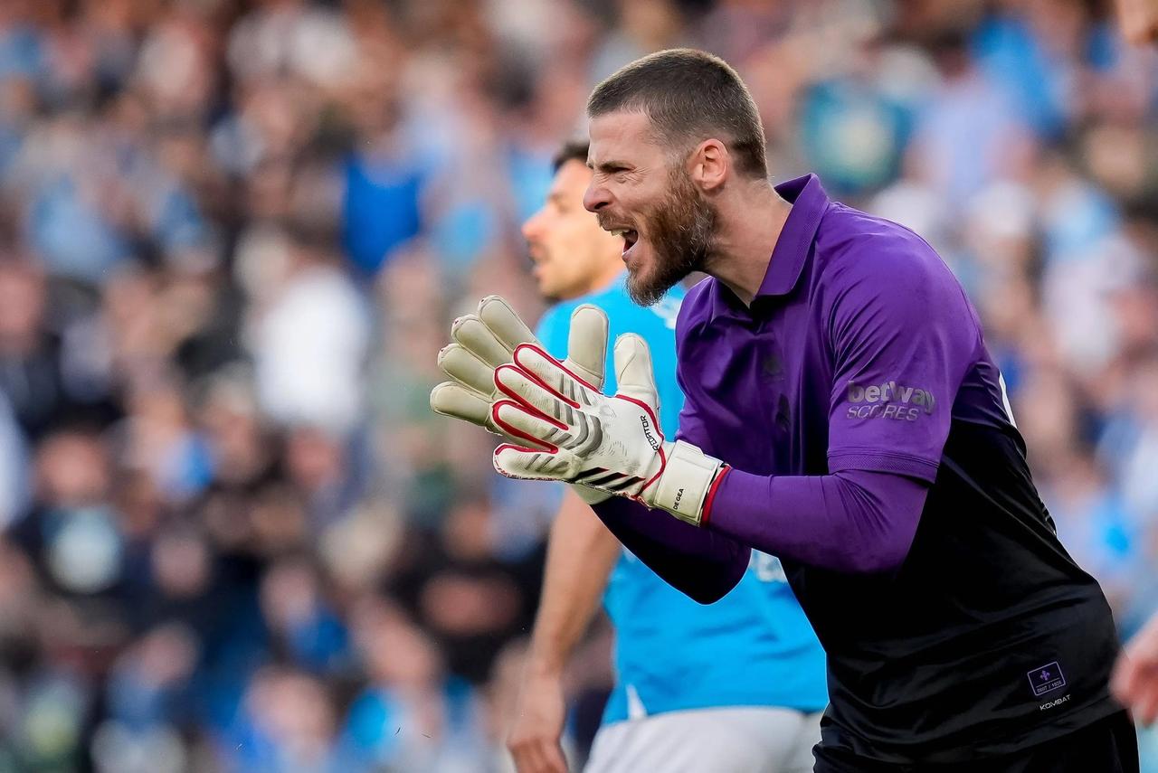 维罗纳各种狂轰滥，德赫亚各种高接抵挡，紫百合球员疑似诈伤倒地，维罗纳进攻机会被裁