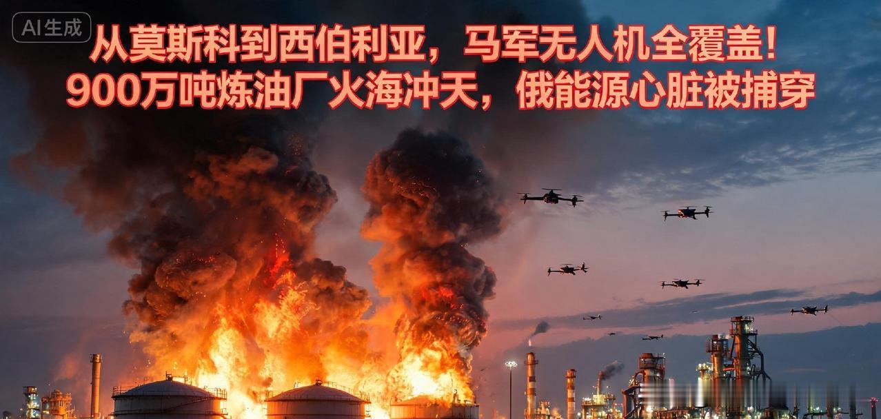 《从莫斯科到西伯利亚，乌军无人机全覆盖！900万吨炼油厂火海冲天，俄能源心脏被捅