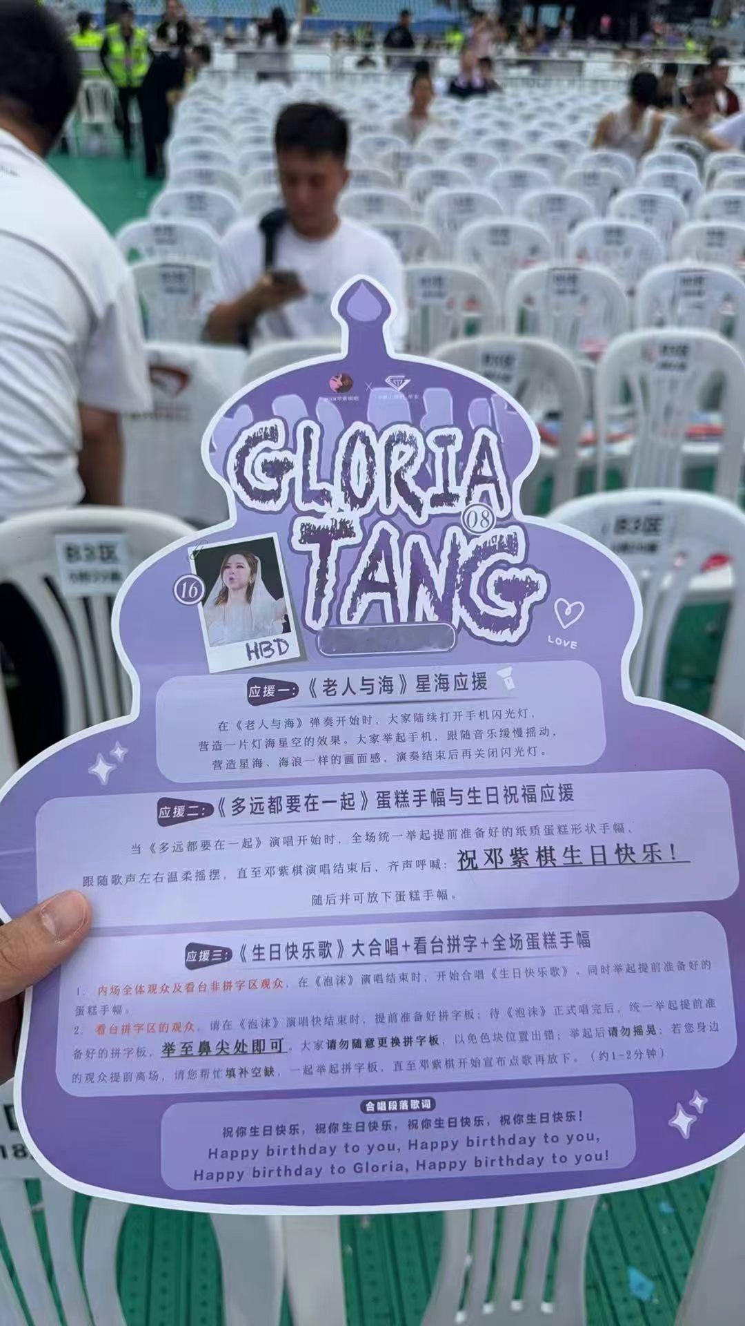 邓紫棋 太用心了！大巴&棋士联盟演唱会现场组织生日应援看台拼字➕全场大合唱！祝解
