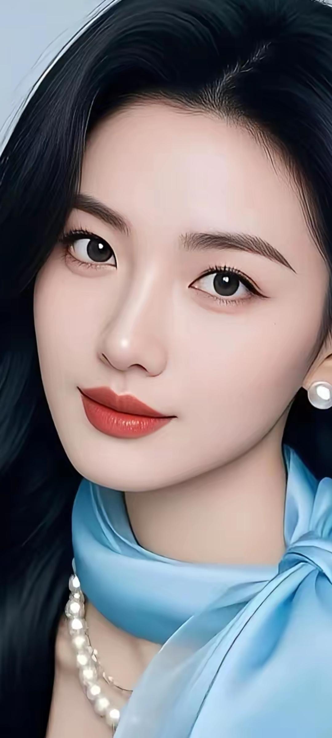 优雅蓝调，珍珠与丝巾的完美搭配，尽显女性魅力！💎👗