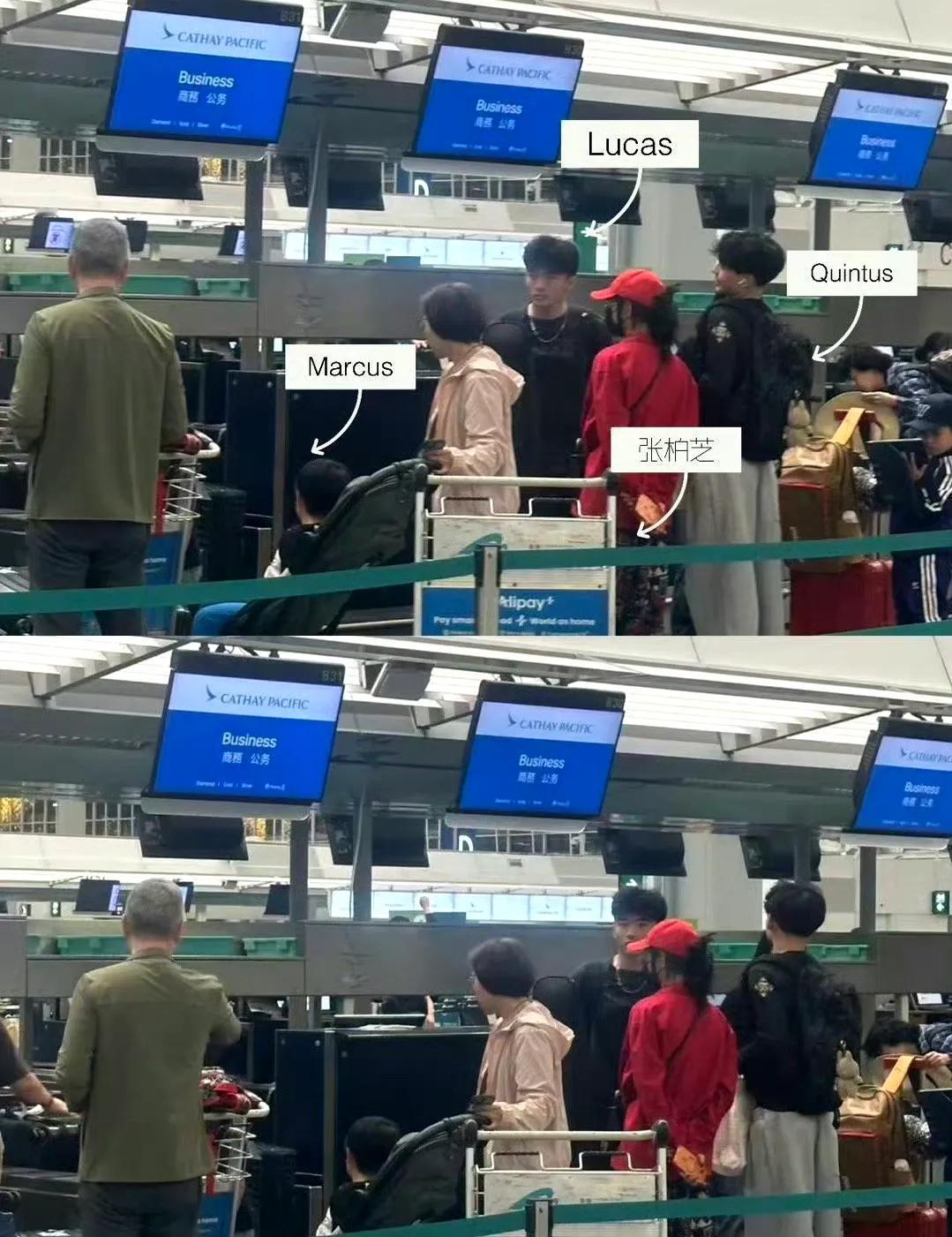 张柏芝和三个儿子在机场被偶遇！
近日，张柏芝带三个儿子现身机场，被网友偶遇。她一