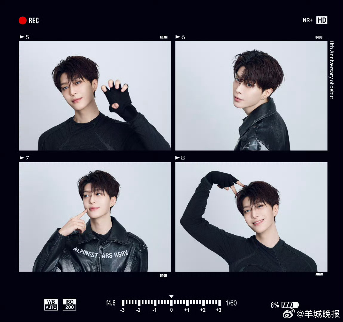 【#范丞丞出道8周年晒8宫格#】据：“八年一瞬，光影成诗。第8个0406，在镜头