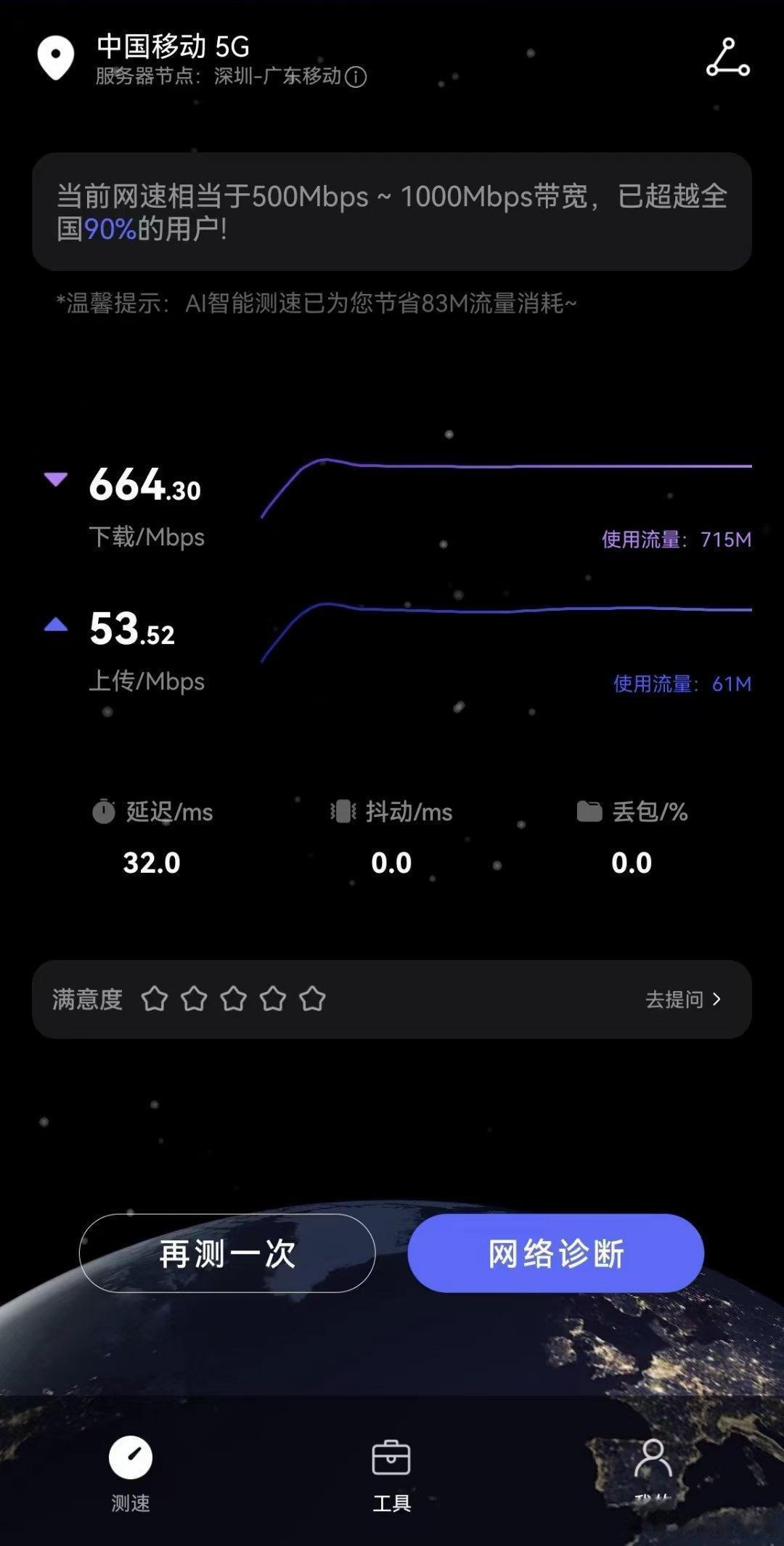 图一是华为Mate60 Pro网速测试，图二是华为Mate40 Pro网速测试，