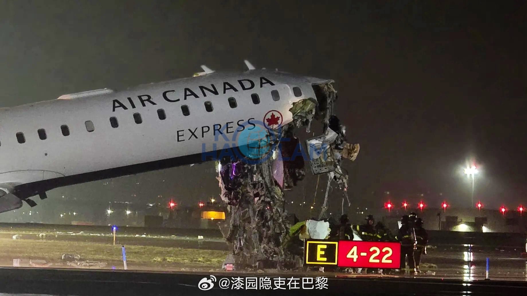 海外新鲜事加拿大航空公司的一架CRJ-900客机在纽约拉瓜迪亚机场与一辆消防车发