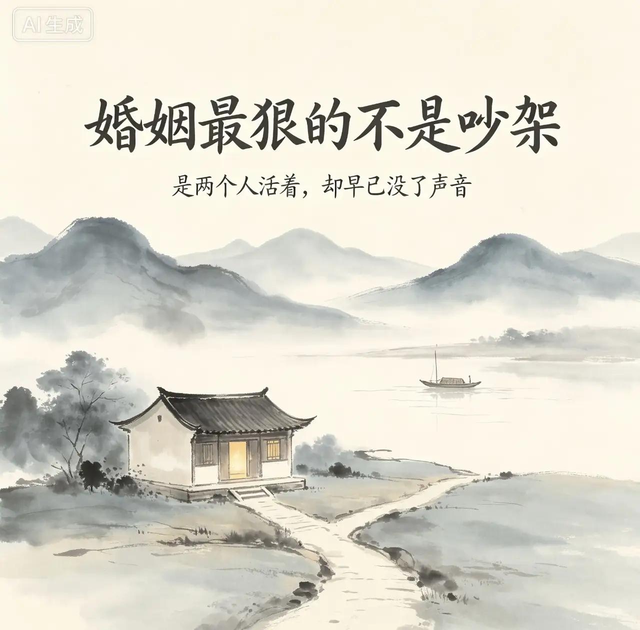 沉默是婚姻的“慢性毒药”

老李和媳妇吵了三十年，从锅碗瓢盆吵到柴米油盐，邻居都