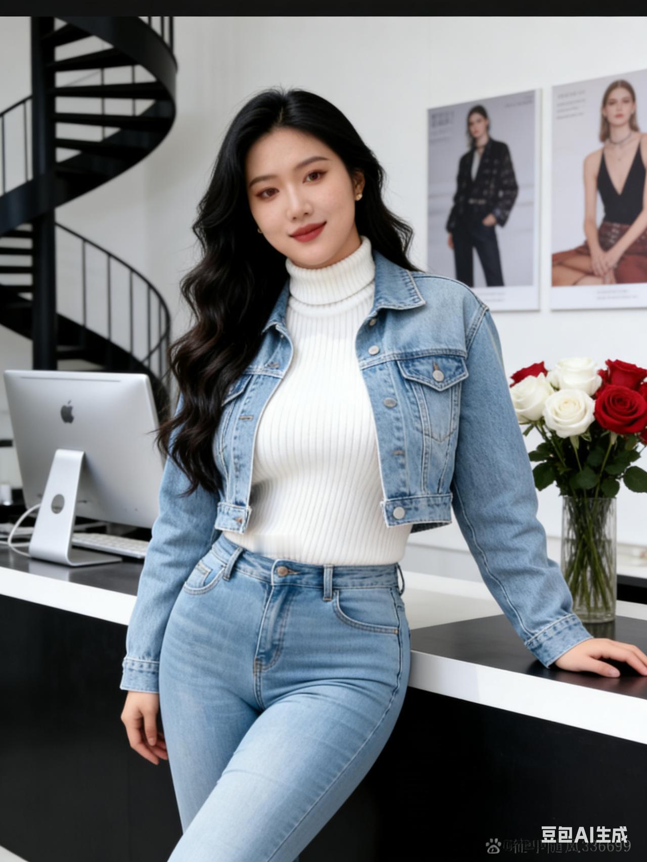 时尚穿搭指南：牛仔与高领毛衣的完美搭配