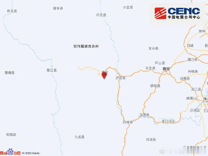 甘孜4.3级地震中国地震台网正式测定：06月08日18时52分在四川甘孜州康定市
