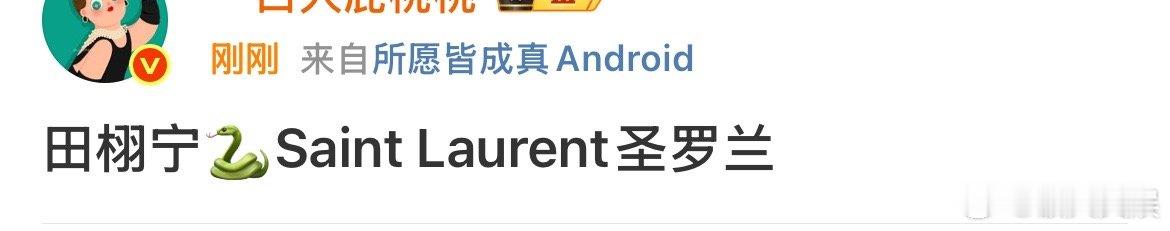 田栩宁高奢代言瓜网传田栩宁代言圣罗兰网传田栩宁代言圣罗兰，可以，[挤眼][挤眼]