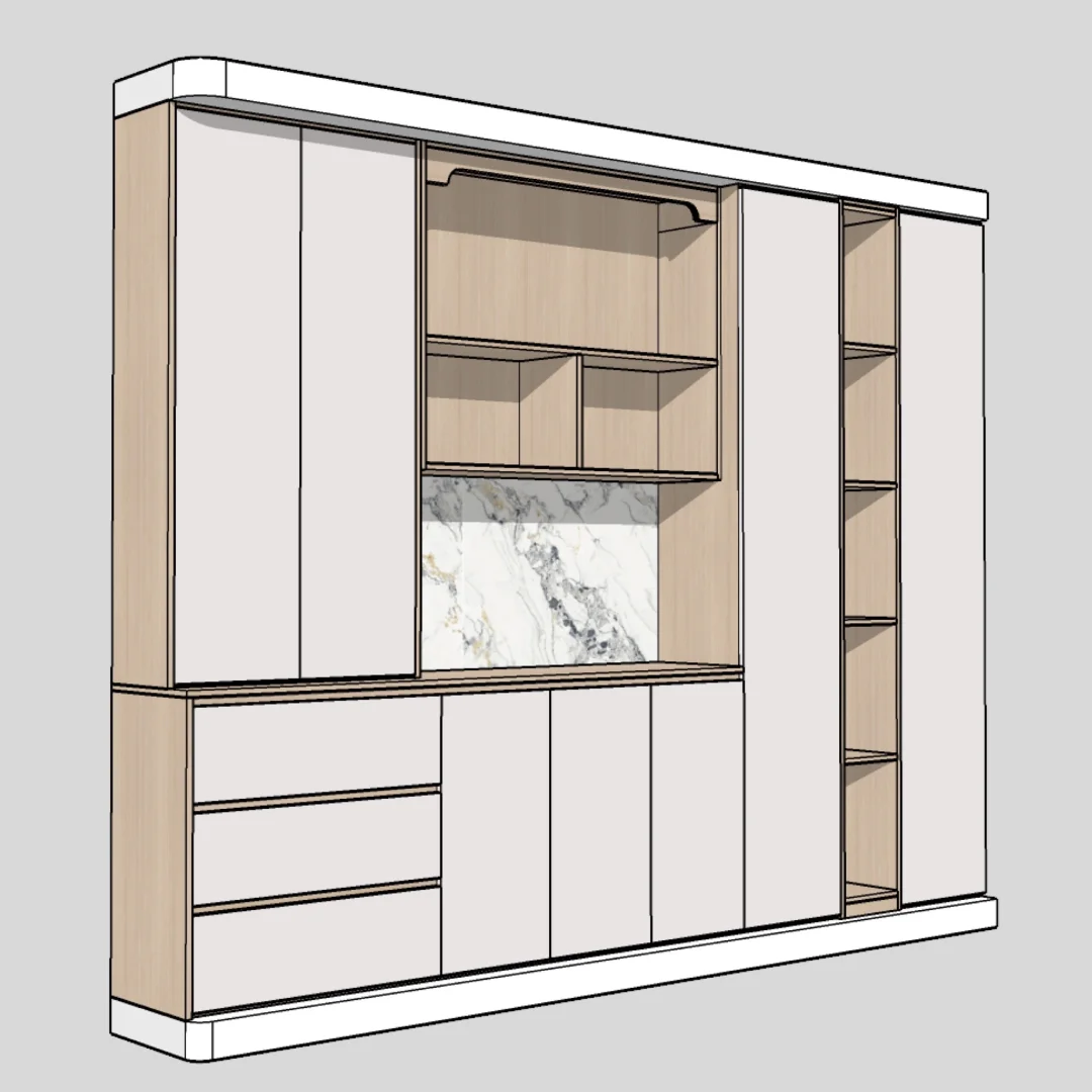 餐边柜设计（附带详细结构尺寸）