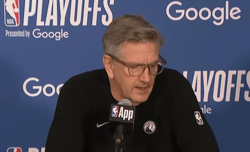 今日NBA季后赛，森林狼不敌掘金，赛后主教练克里斯·芬奇接受采访，直言球队表现存