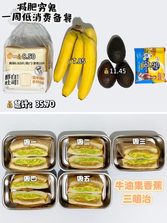 减肥穷鬼｜一周备餐｜夏日不开火三明治