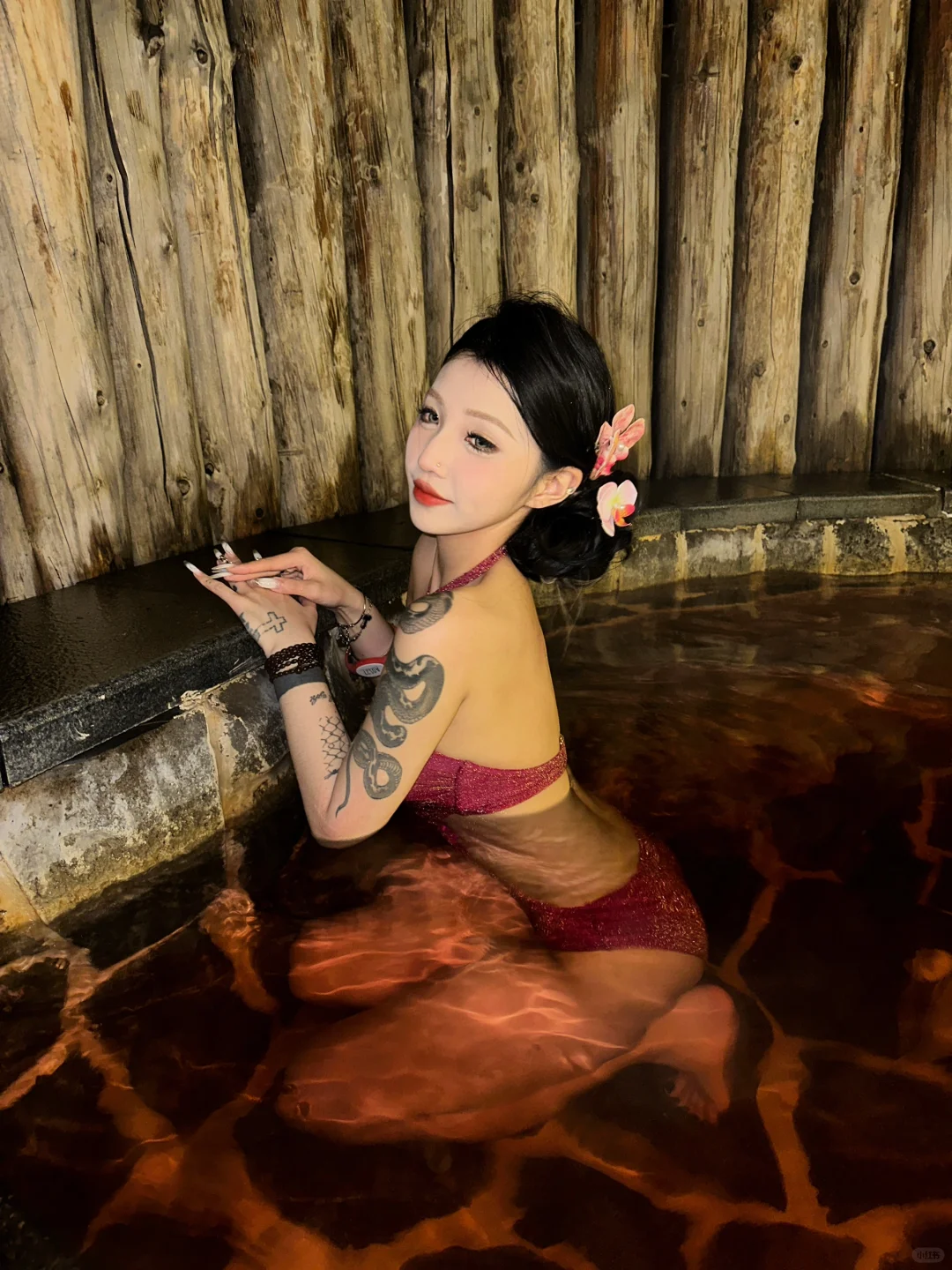 长白山下泡温泉♨️