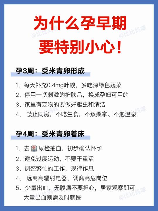 孕早期为什么要特别小心‼️有哪些注意事项❓