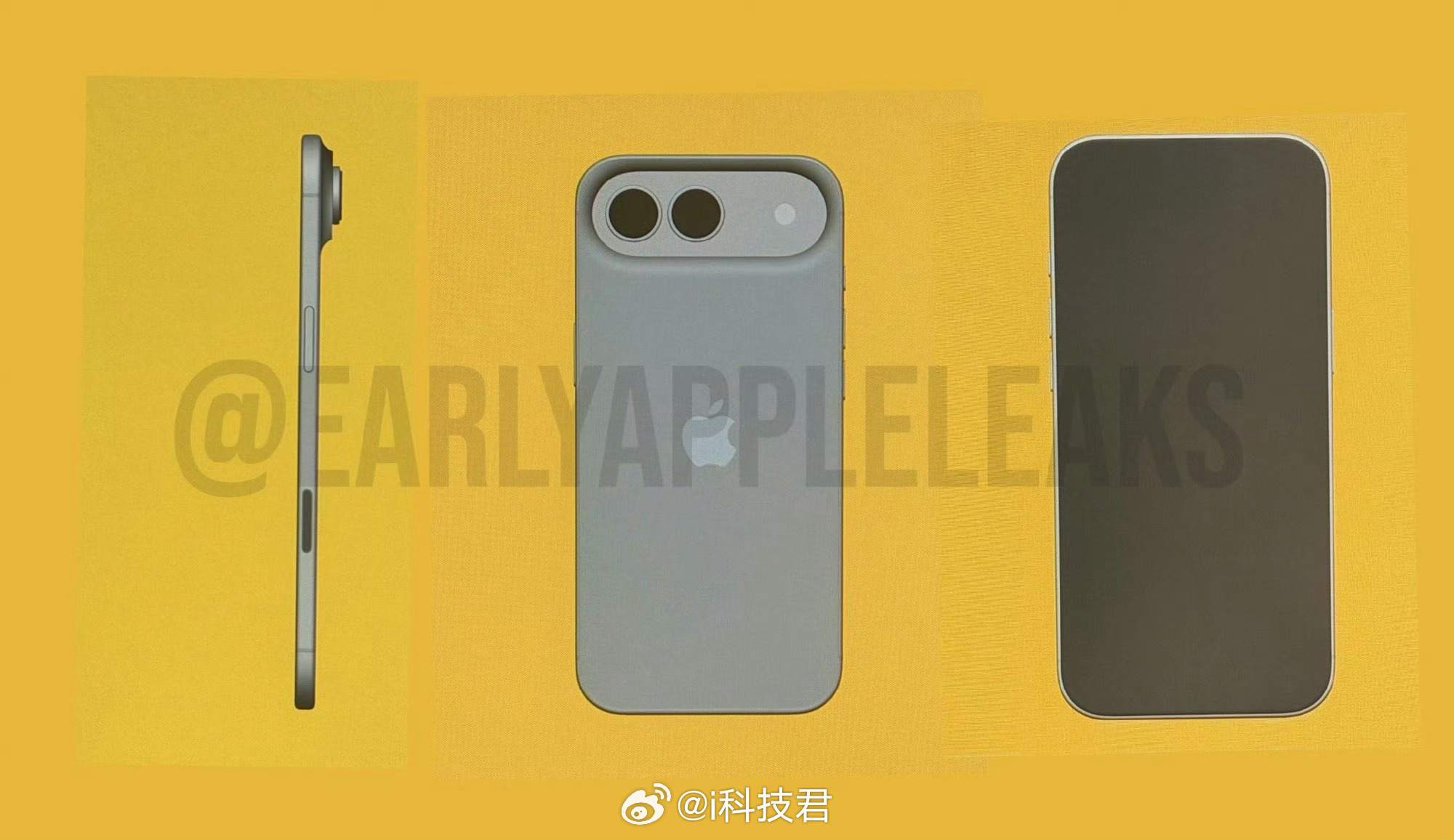 iPhoneAir2外观曝光和荣耀500一样，横向双摄，加点电池容量，单扬声器改
