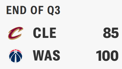 三节打完，骑士落后奇才15分...骑士今年的问题简单来说就是·加兰不当人·杰罗姆