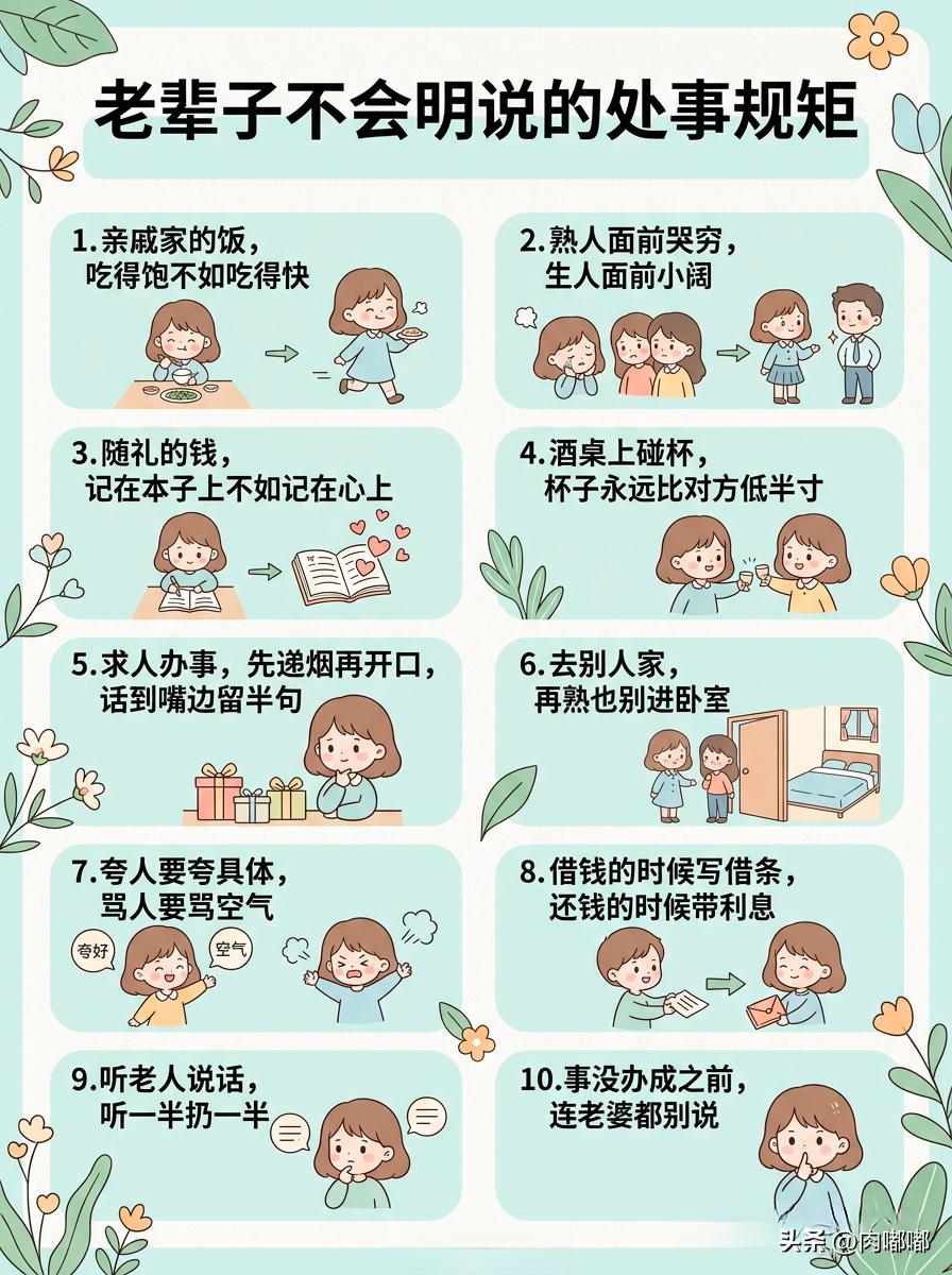 老辈子不会明说的处世规矩。[祈祷]你要是在人情世故里栽过跟头，回头想想，准能琢磨