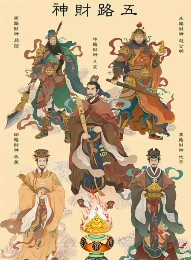 大年初四接五路财神，五路财神分大小两种，五路大小两种财神都有赵公明，我姓赵，我骄