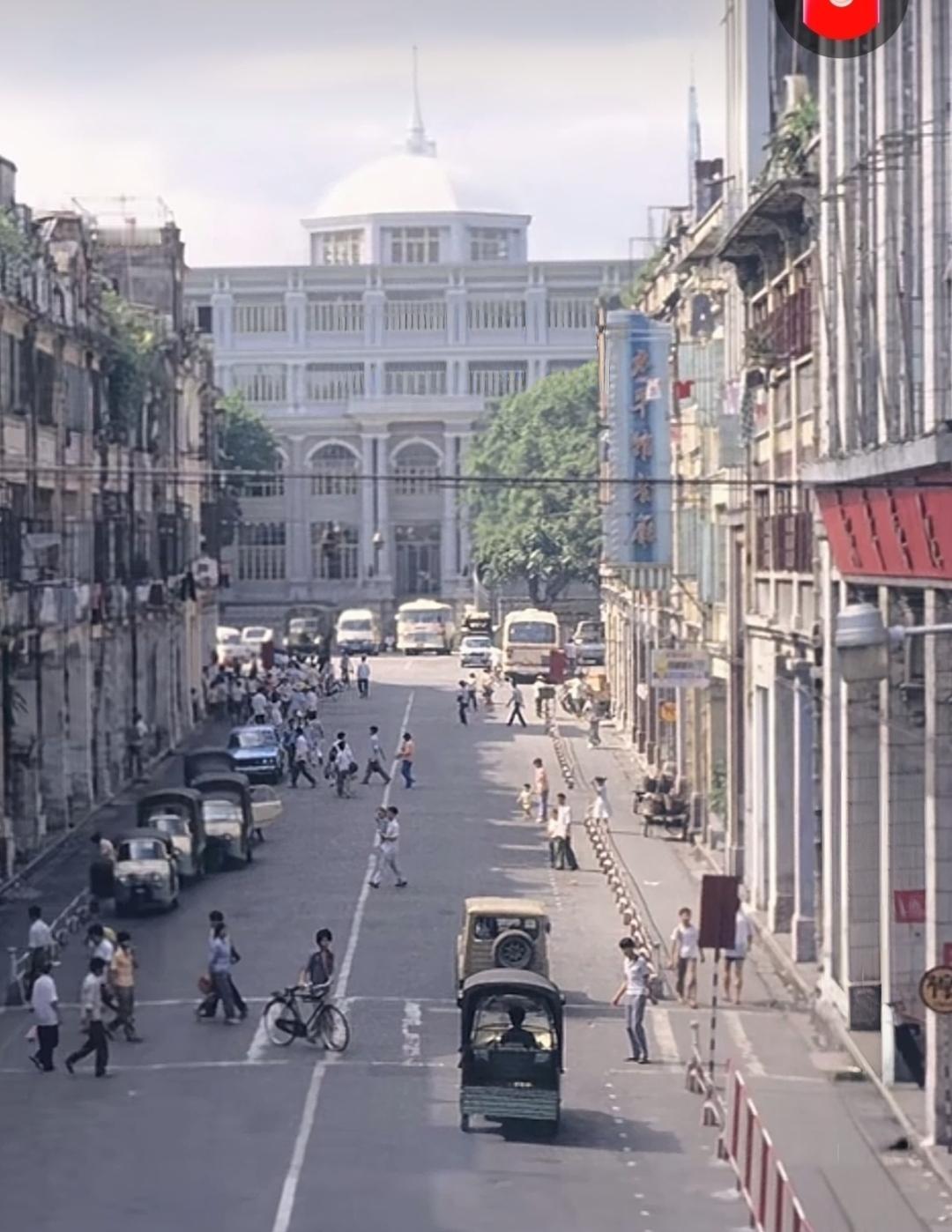 广州街道景色 影像·广州 广州老城区街景 老相片中的广州  以前的广州镜头下的广