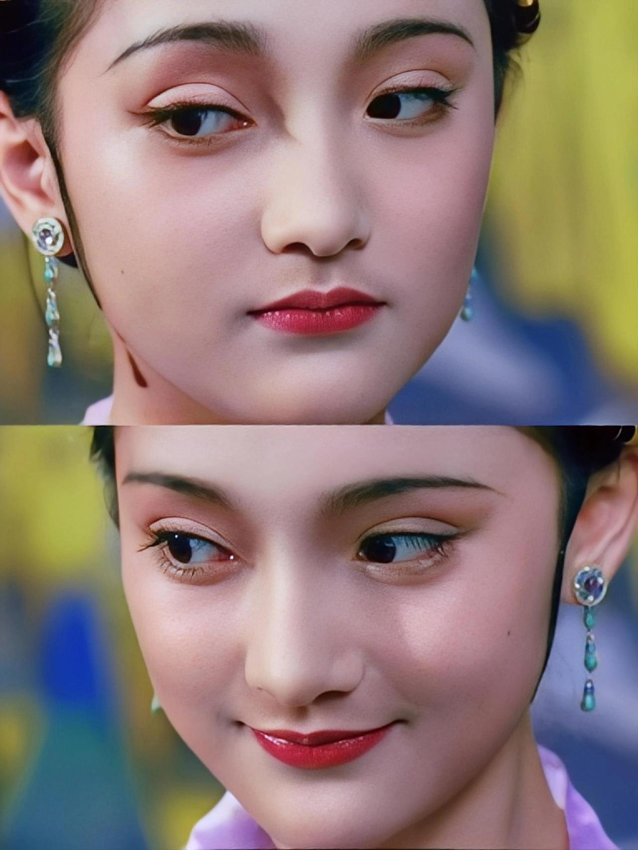 17岁时的周迅婴儿肥
脸蛋水灵灵的，可可爱爱的
很明显她是那种皮相优于骨相的类型