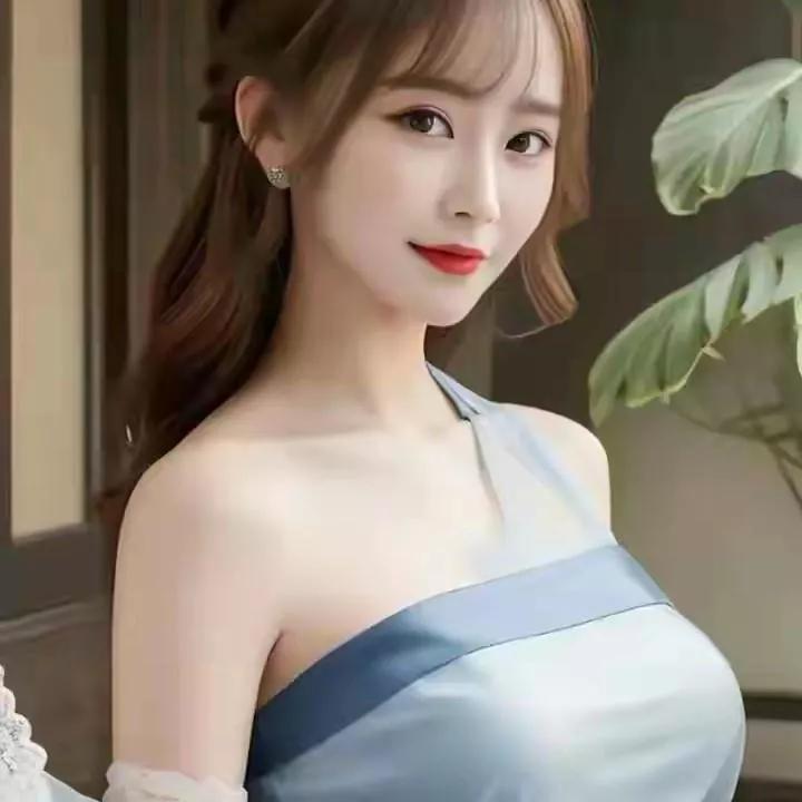 优雅蓝裙少女，甜美动人，宛如仙女下凡。阳光白裙少女 温柔白裙少女 白裙少女感 温