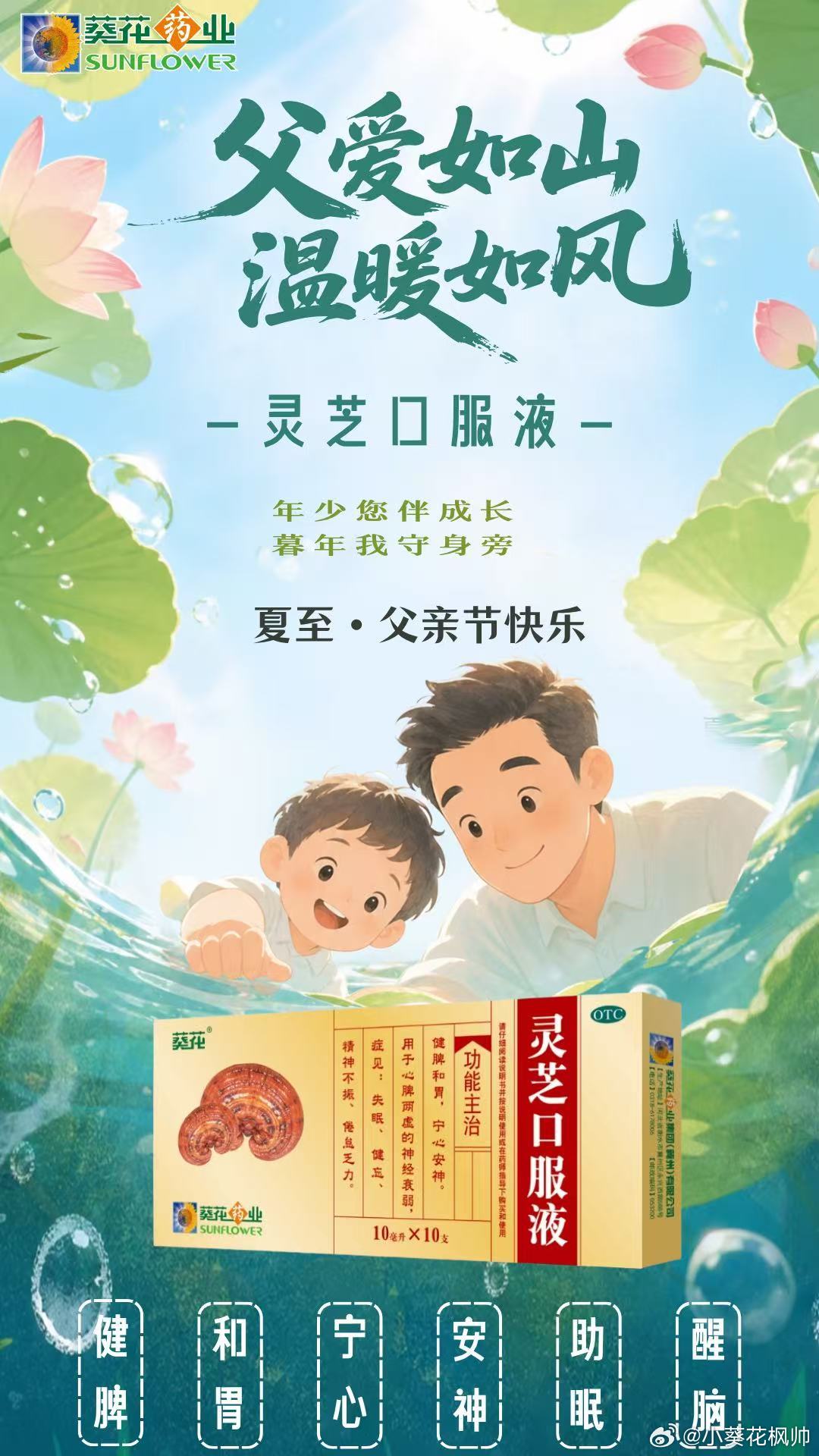 夏至昼最长 父爱情最深🏠长辈常年操劳 易失眠倦怠 健忘体虚固本养元请认准葵花灵