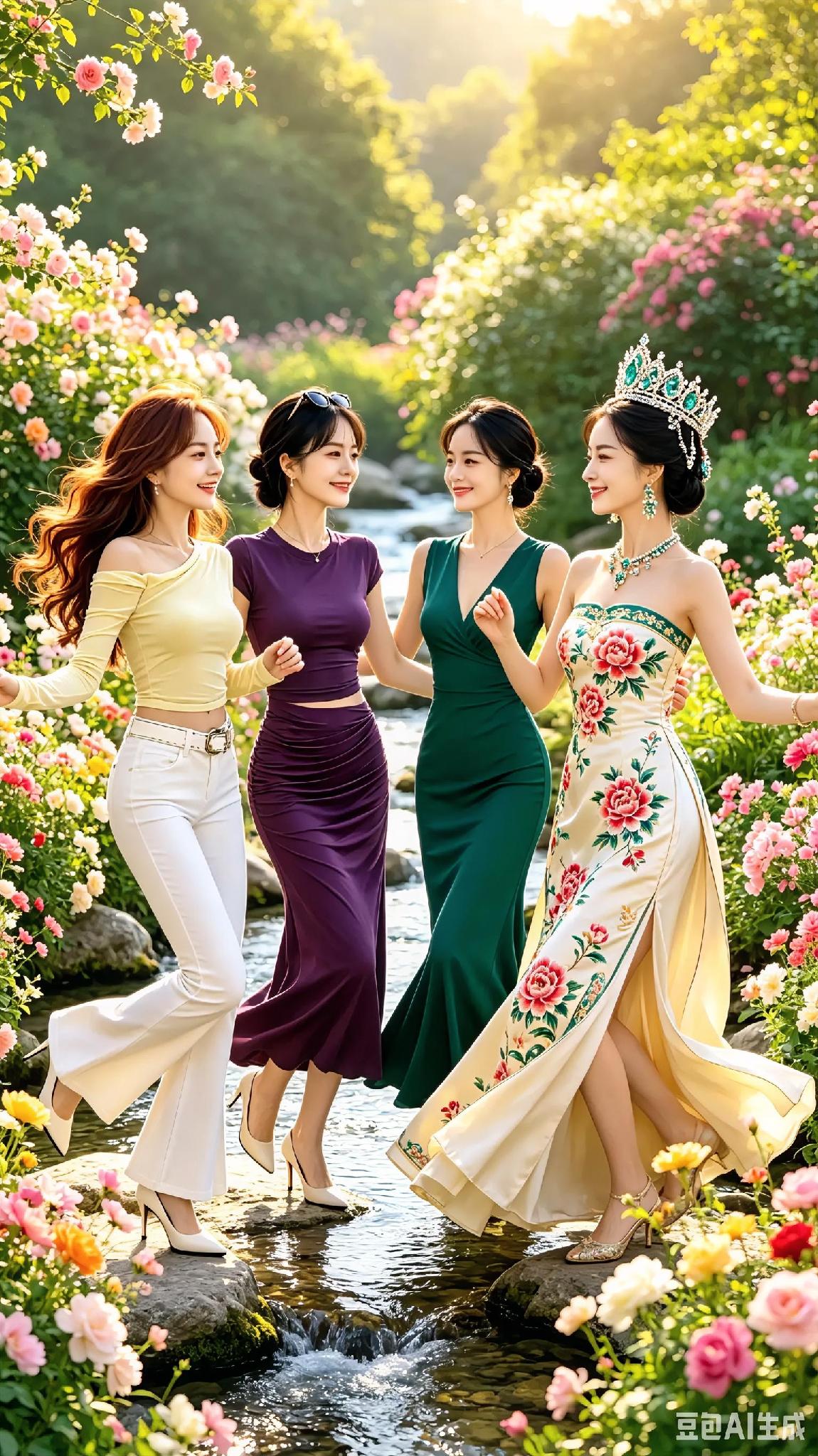 “花海中的姐妹情，一起享受美好时光！”🌸👭💃
姐妹相聚赏花海 
姐妹团赏花