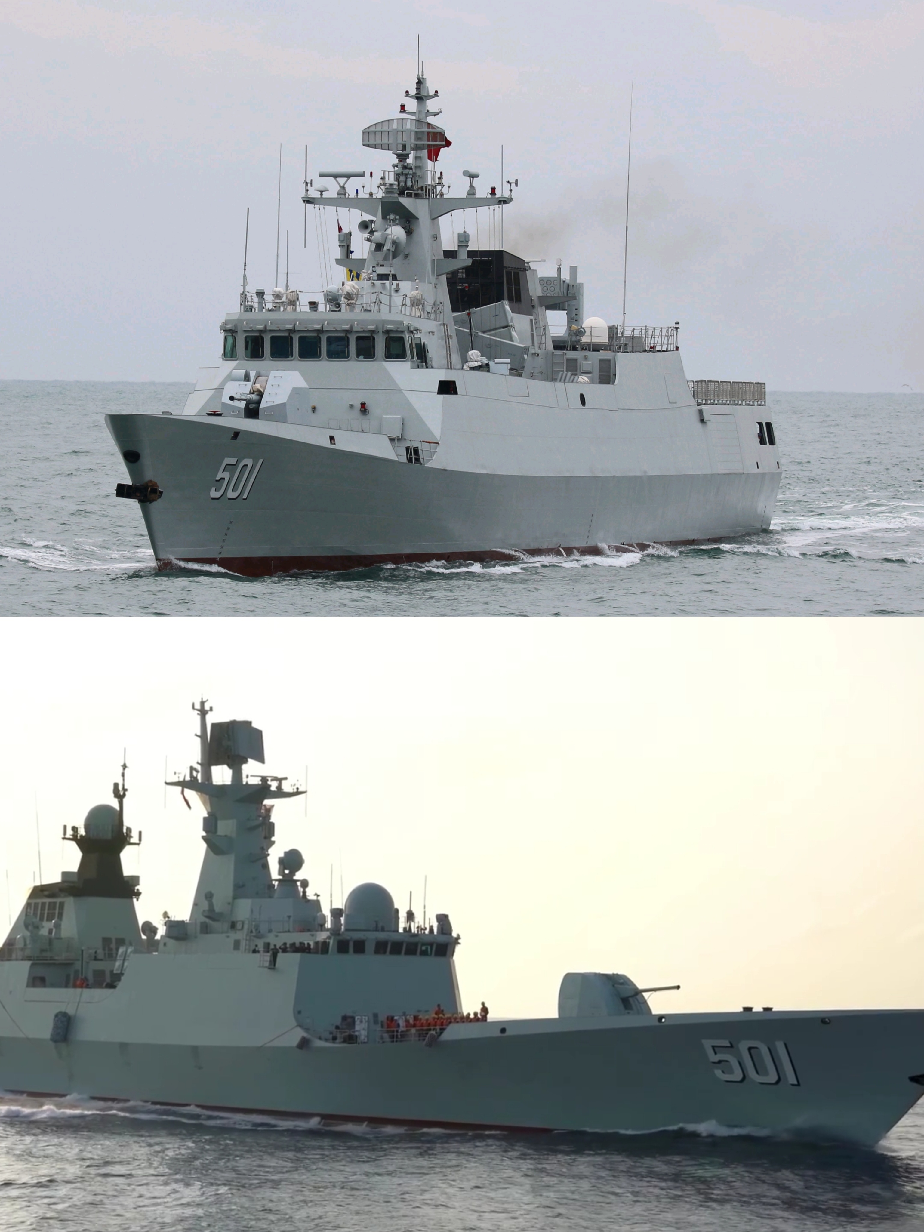 两代501舰风采，小动物到新青年原056型信阳舰，隶属北部战区海军现054A型石