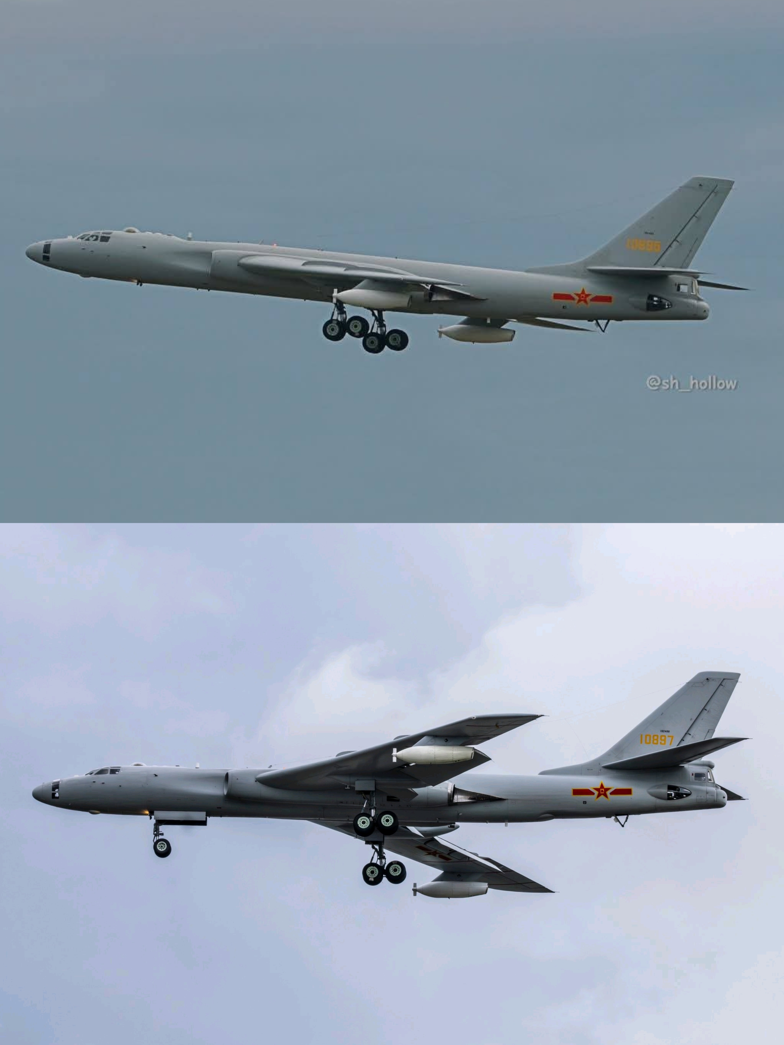 第二次参加中泰“鹰击”空军联训的轰油-6下图为首次，即中泰“鹰击-2025”烽火