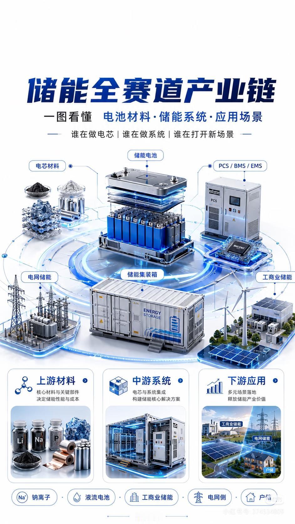 一口气看懂储能全产业链，未来十年的黄金大赛道
 
新能源的终极命脉，从来不是风电