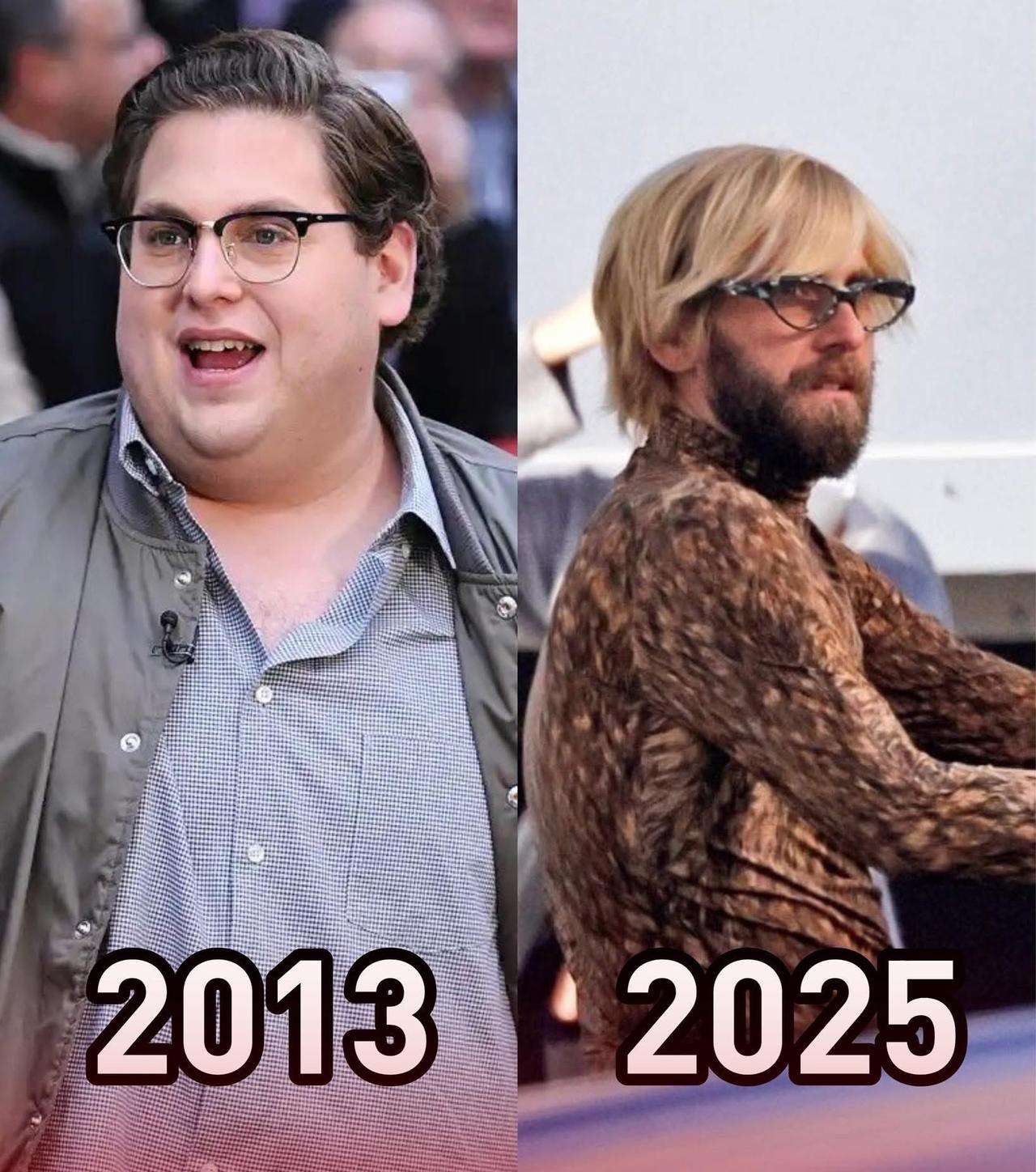 Jonah Hill 最新电影造型，他变化好大！​​​以前是个大胖子。​感觉这种
