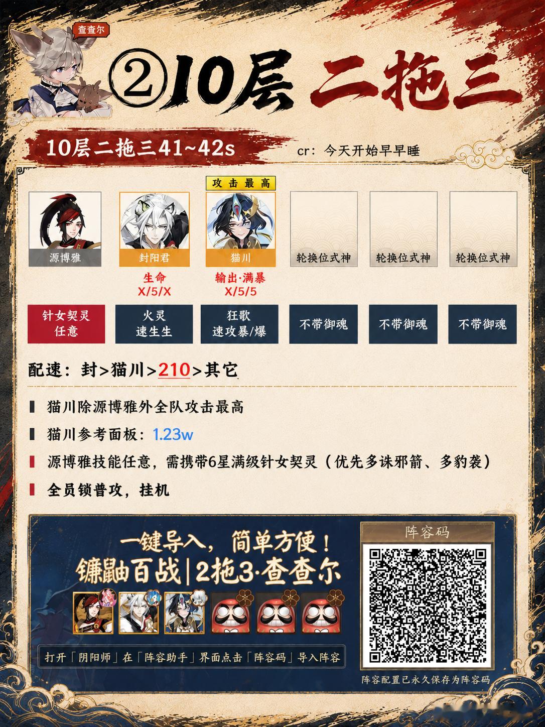 阴阳师手游超话创作官acg优创官 【镰鼬百战】5套冲榜阵容，区前10/前100攻