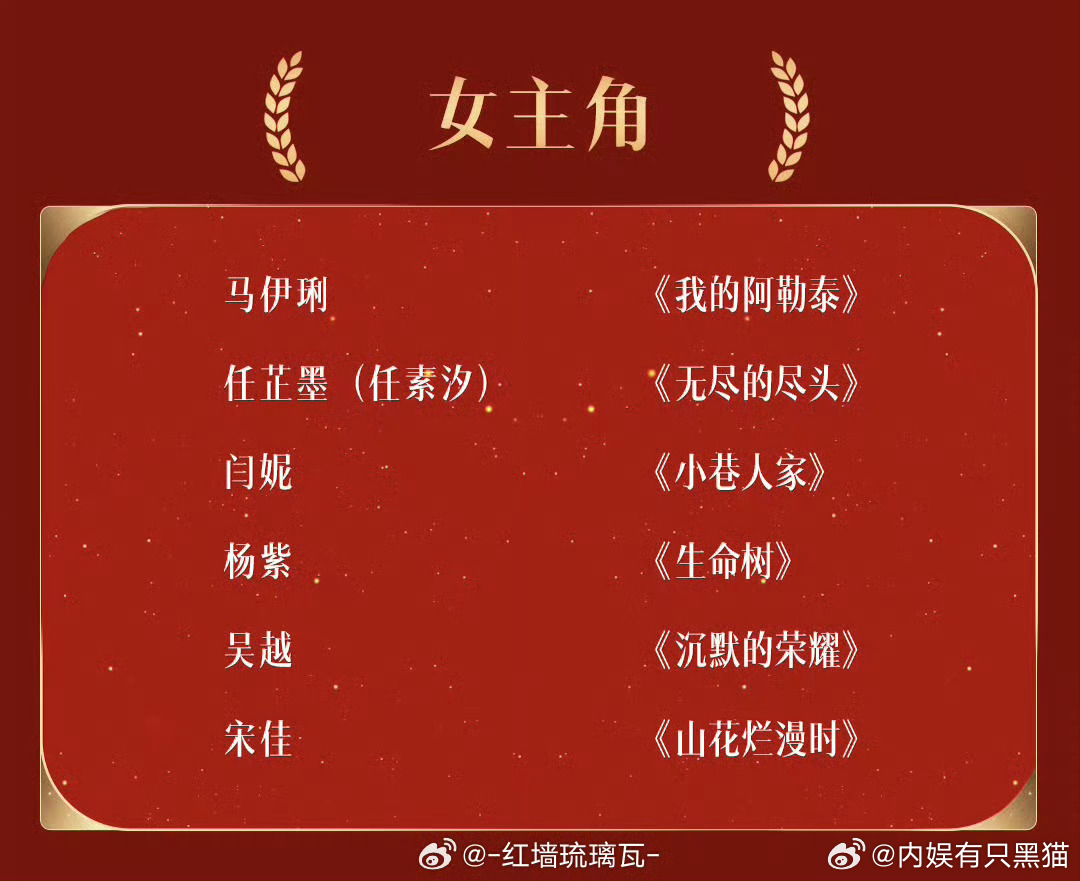 任sx 到底是何方神圣？电视剧没有入围，女主单挂两个了。这个架势是三大要全提?并