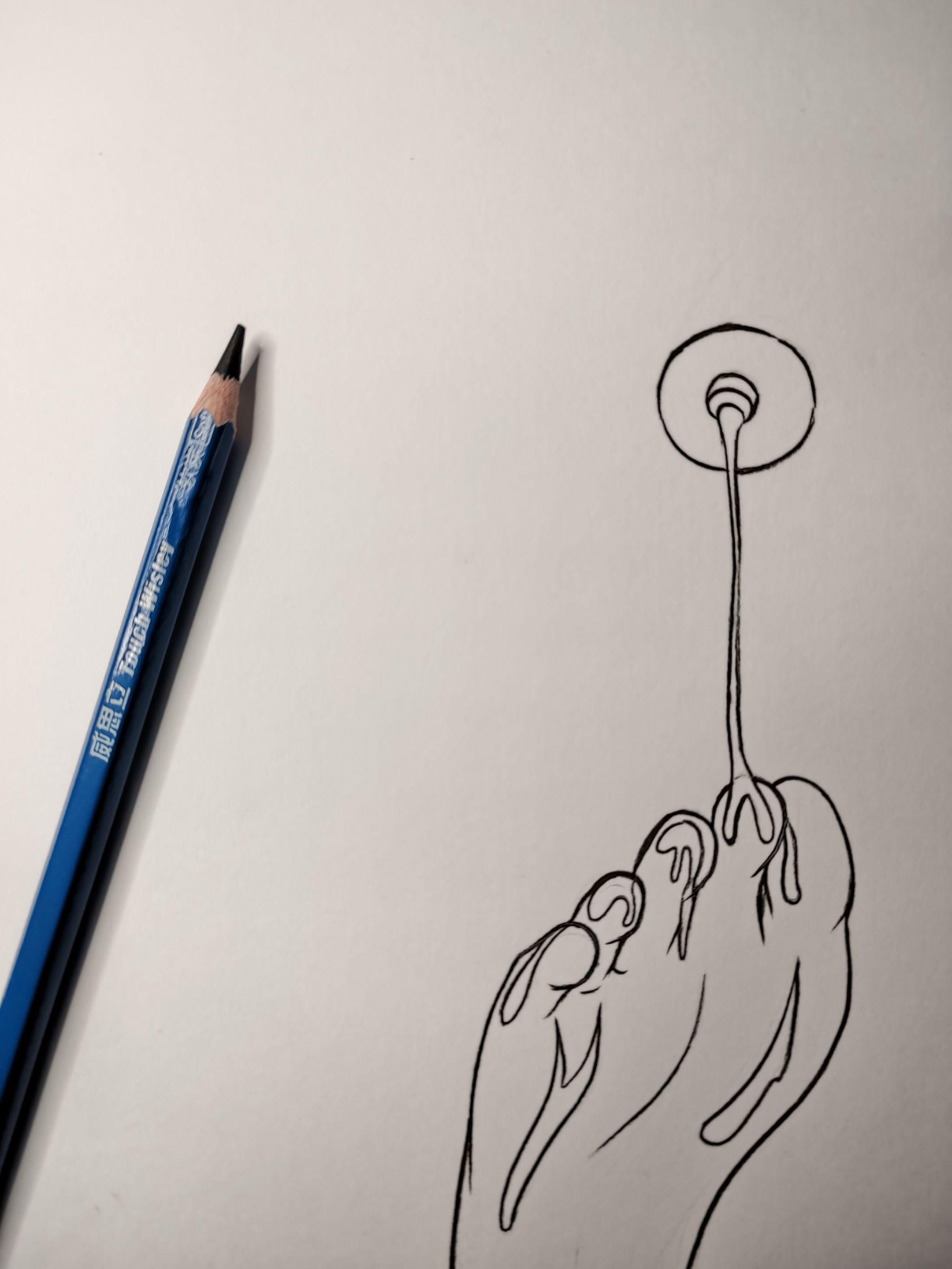 变態…这就是你想要的吗… 绘画过程简笔画 绘画工具：威思立炭笔