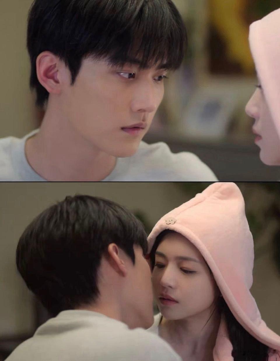 陈妍希张婧仪 干发帽的正确用法 陈妍希披发戴干发帽，温柔纯欲得恰到好处；张婧仪裹