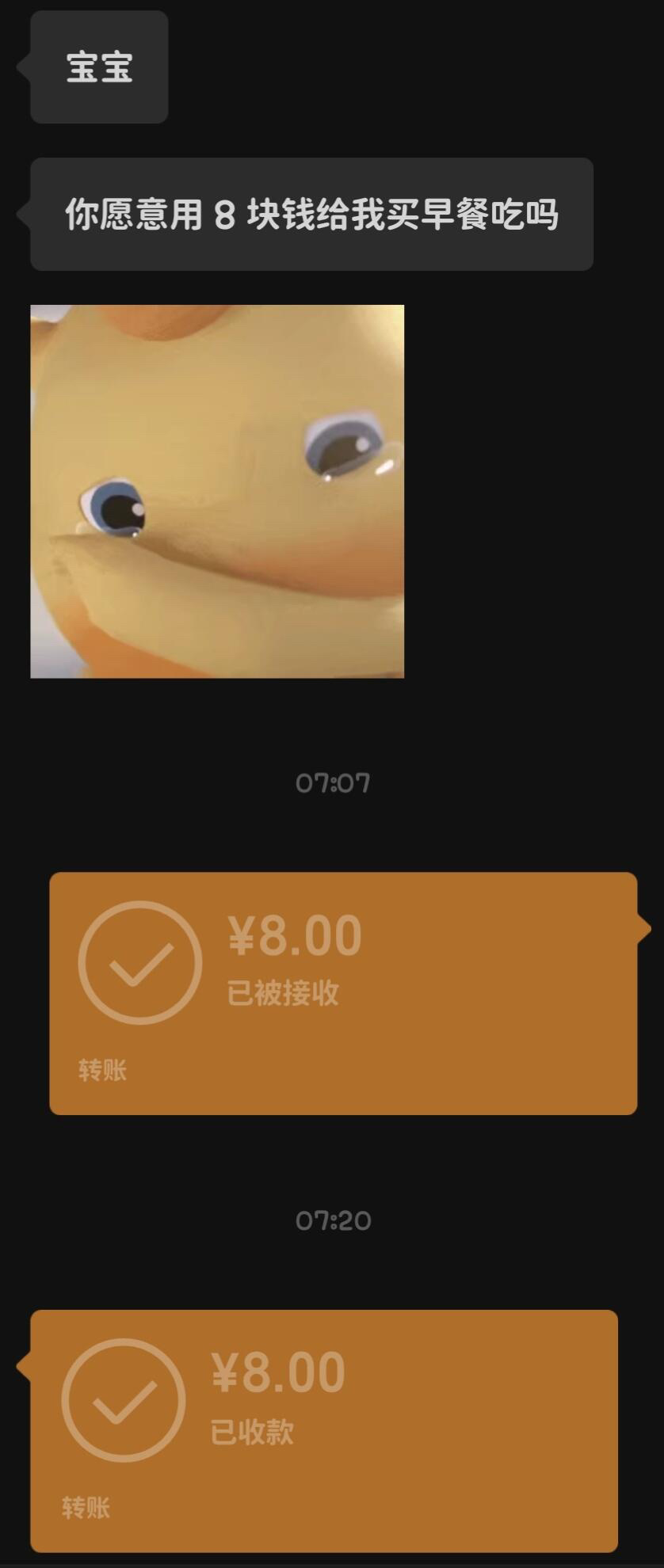 对象给我转完520后Belike 