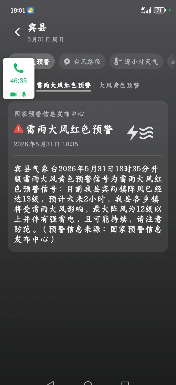 昨天晚上一秒天黑，刮沙尘接着就是一直刮大风，据说已经有有了伤亡，宾县这边后续还好