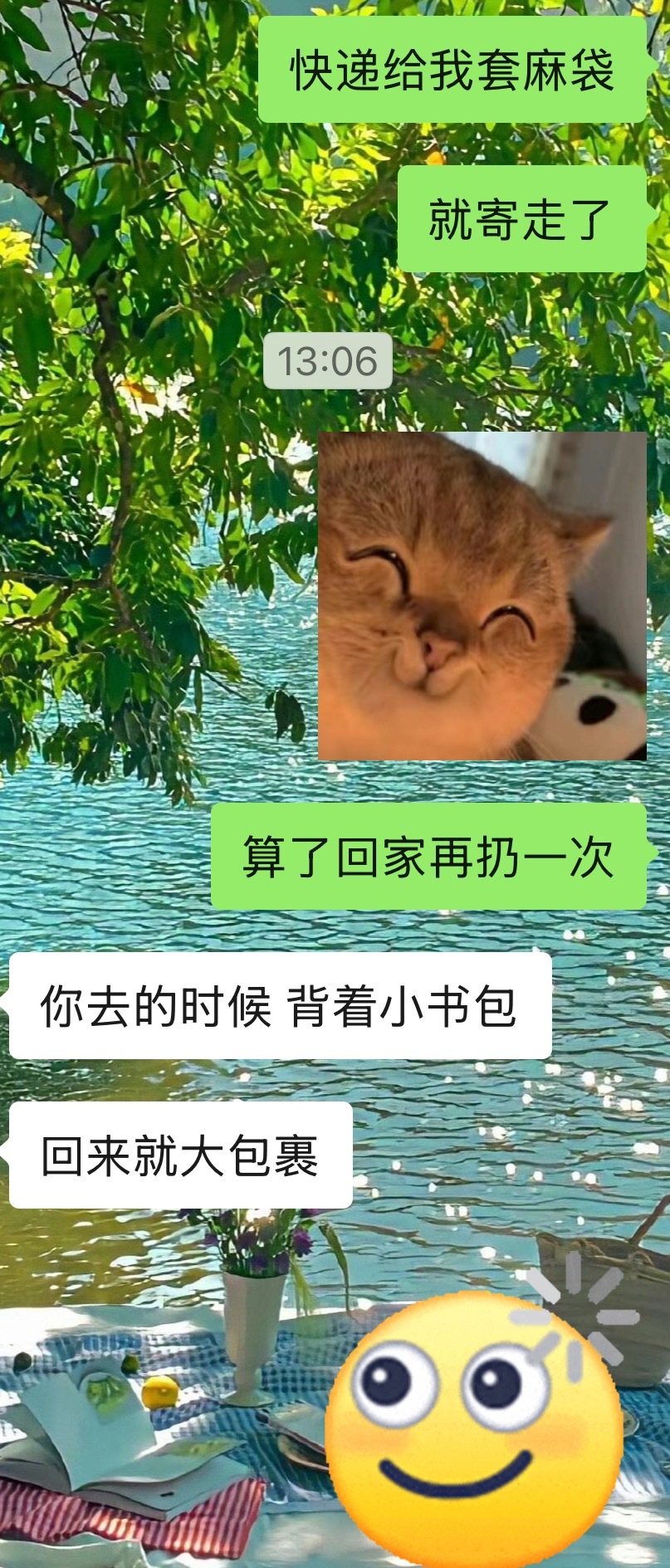 今天把行李都寄走了生活了9个月的物件也几十块钱的痕迹不过我来时还只是个书包呢 ​