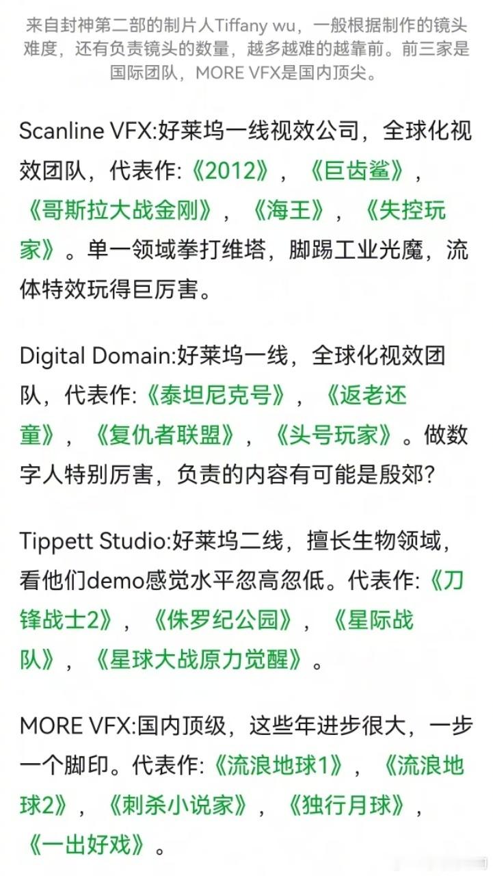 封神第二部视效团队  这不挺不错的嘛👌🏻 