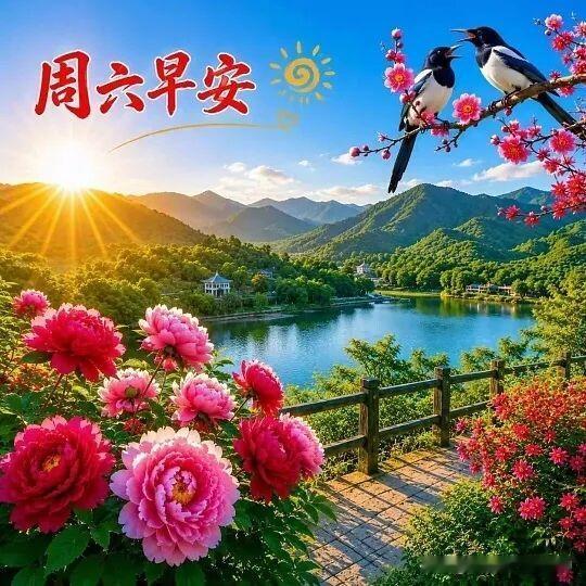 周末早安，阳光明媚，鸟语花香，山清水秀，美好一天从这里开始！🌞🌸🐦