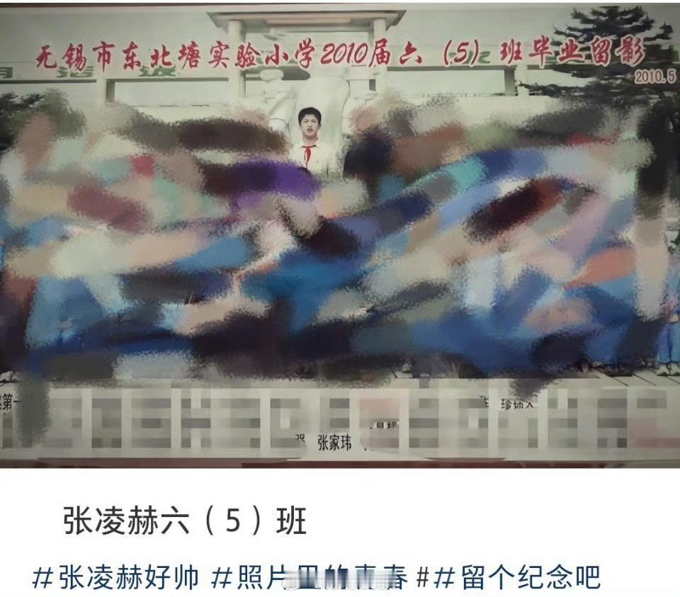 张凌赫小学就是班上最高的男生张凌赫小学系红领巾毕业照 这张照片充分证明了：学霸的