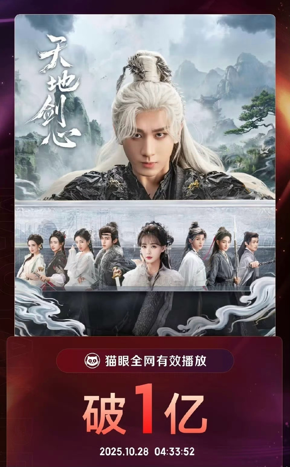 成毅李一桐的《天地剑心》播放量破亿了，你们看了吗？[思考][思考][思考]天地剑