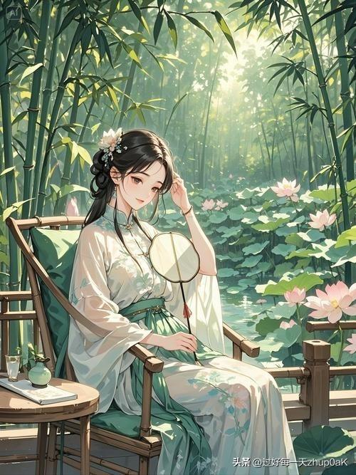 《水阁纳凉》
——宋·王镃
云碧纱厨水阁中，
鸳鸯花冷枕玲珑。
描金团扇无人用，